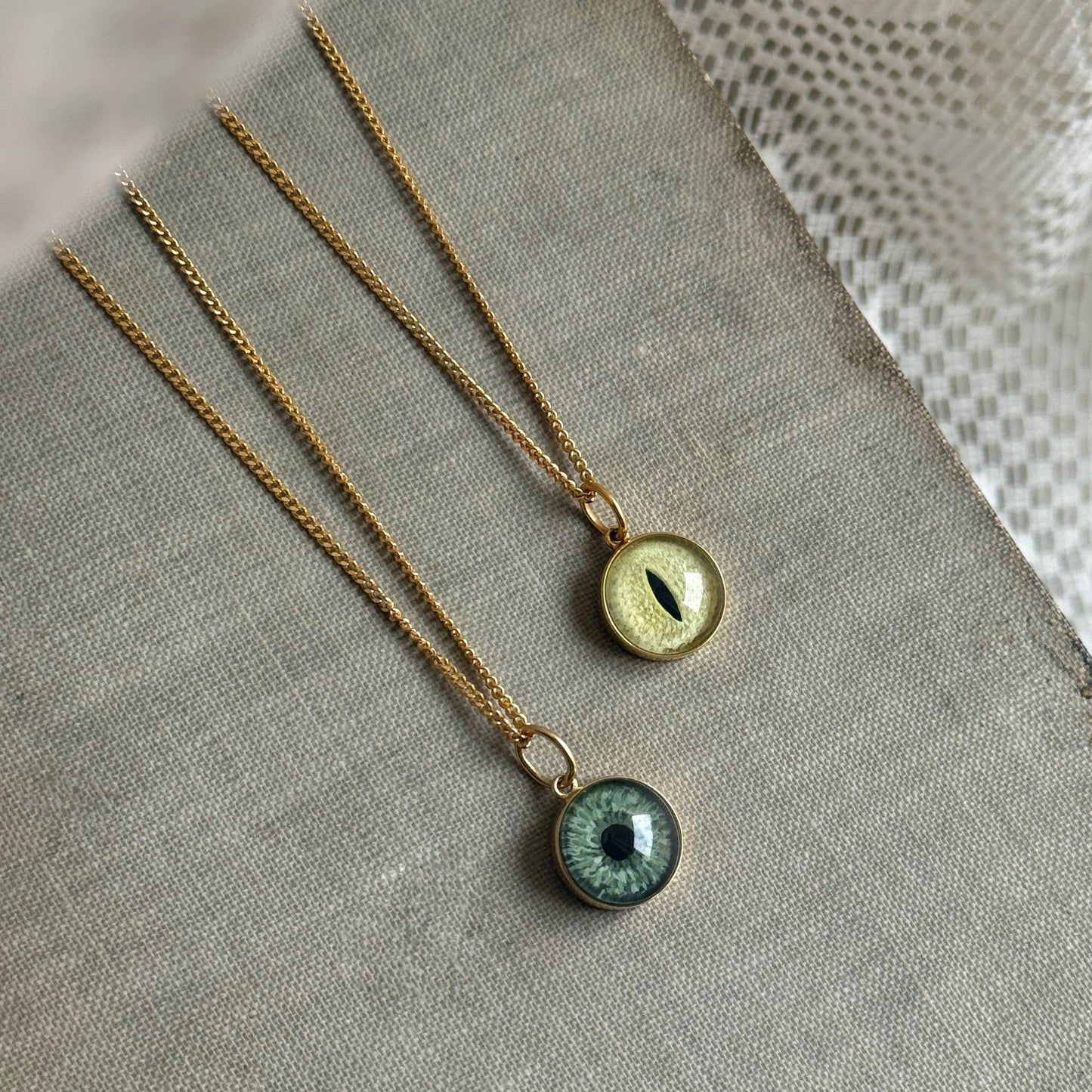 Solid 10k or 14k Gold Custom Eye Pendant