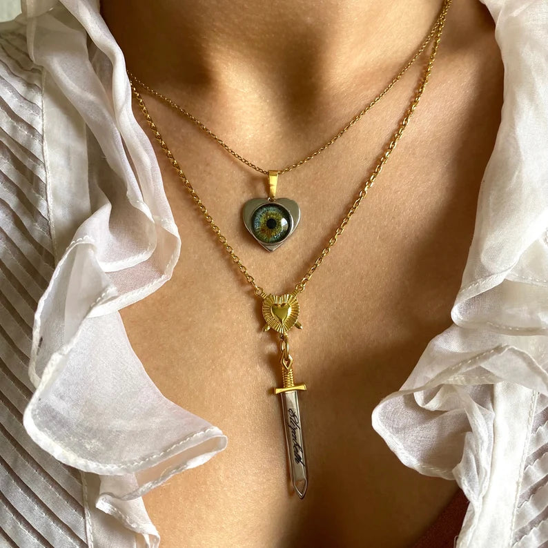 Mixed Metal Custom Dagger Pendant, Custom Sword Pendant