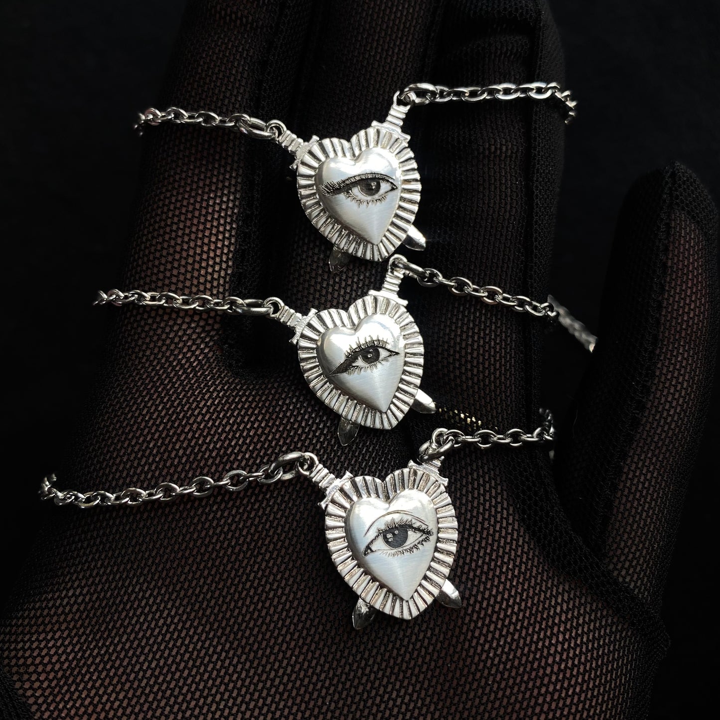 Custom Engraved Lover’s Eye Necklace - Dagger-Heart