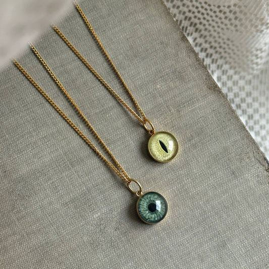 Solid 10k or 14k Gold Custom Eye Pendant